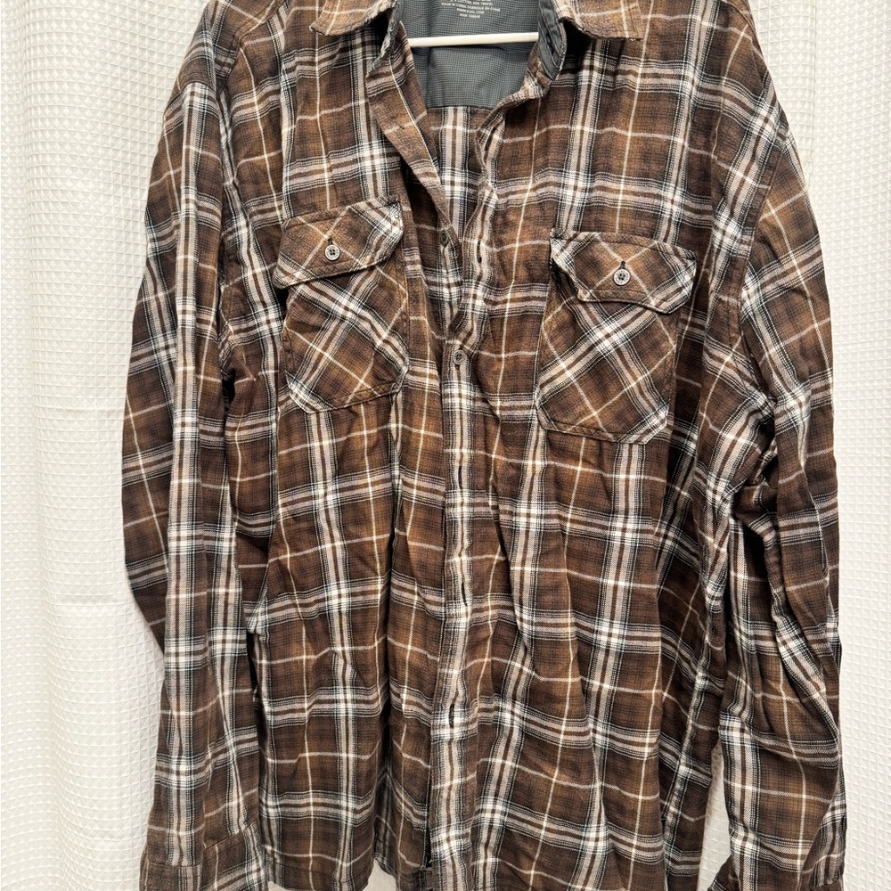 KUHL Brown Plaid Button-Up Shirt